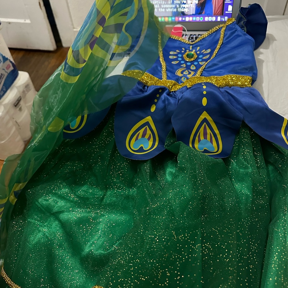 ReliBeauty Peacock Costume Girls with Feather Wings